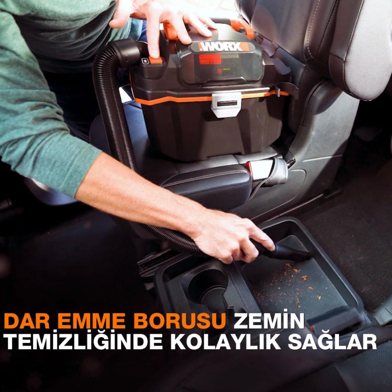 WORX WX031.9 20Volt 200W/16Kpa Li ion Kömürsüz Flexi Esnek Hortumlu Islak/Kuru Süpürge & Üfleme (Akü Dahil Değildir)