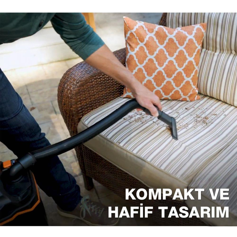 WORX WX031.9 20Volt 200W/16Kpa Li ion Kömürsüz Flexi Esnek Hortumlu Islak/Kuru Süpürge & Üfleme (Akü Dahil Değildir)